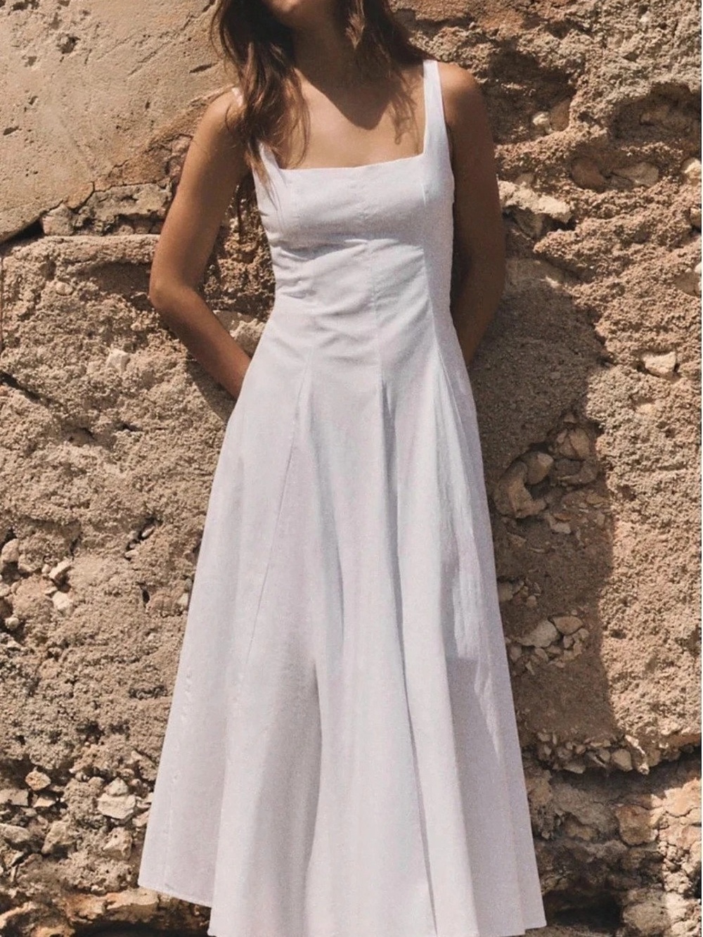 Joie White Cotton A-line Maxi Dress Size 2 Like New